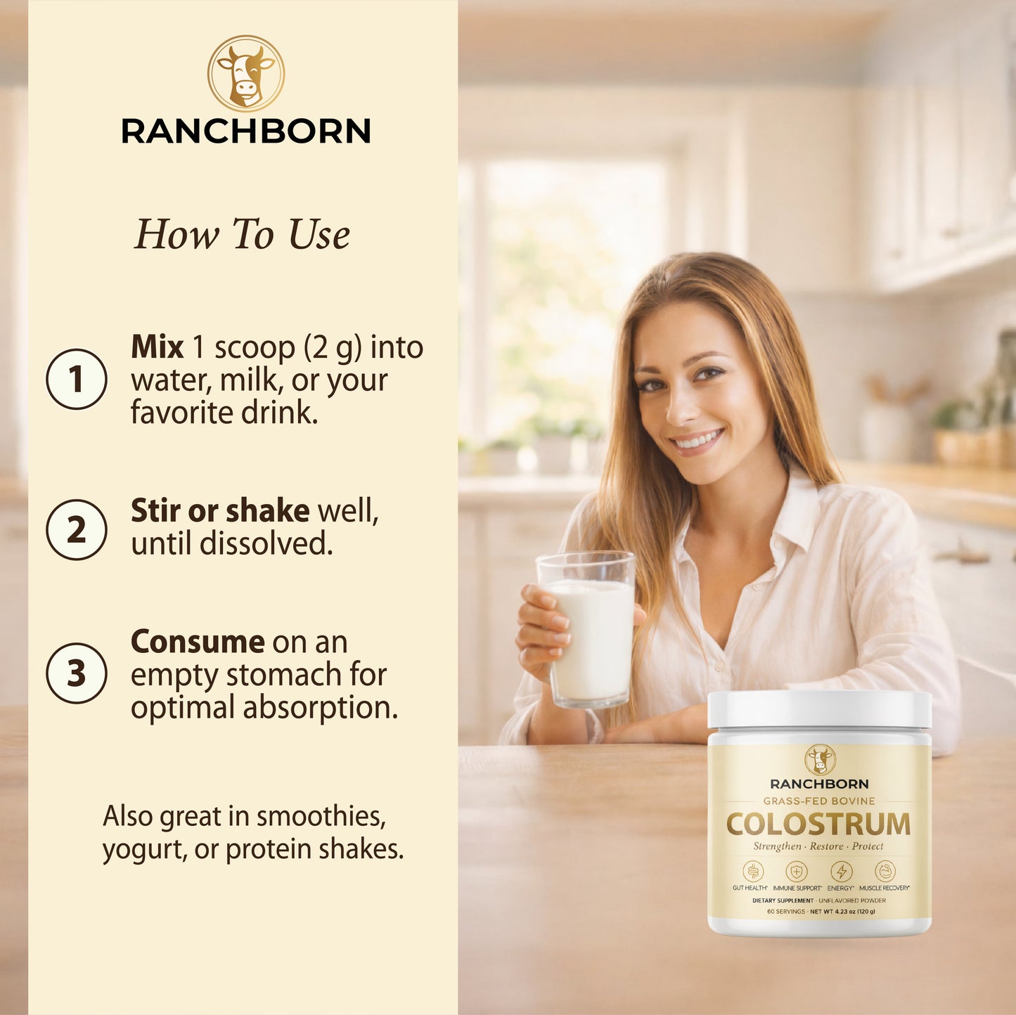 Ranchborn Grass-Fed Colostrum Powder